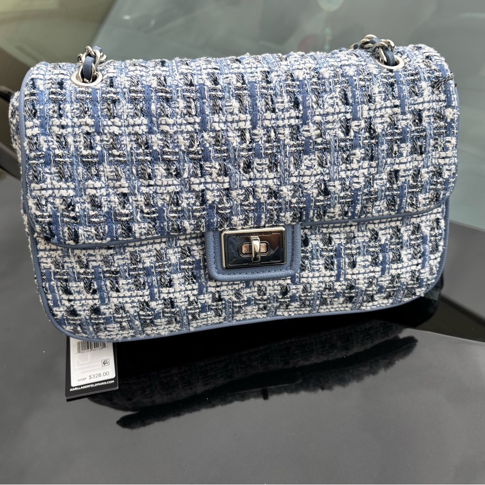Karl Lagerfeld Chic Blue Tweed Women’s Bag GIFT READY🌺 - Picture 6 of 6